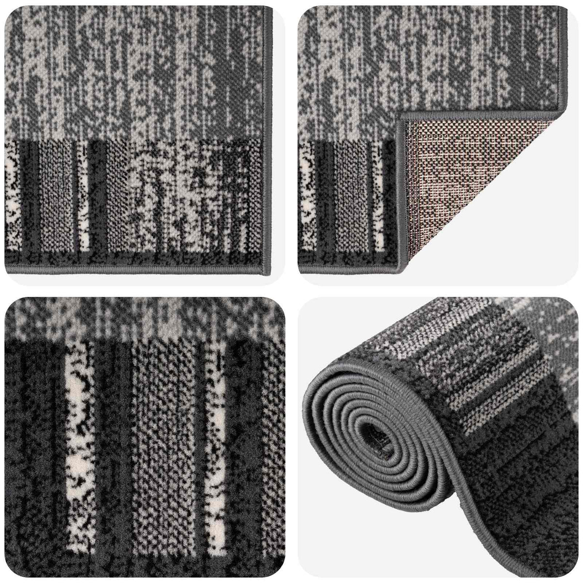 Runner Rug FLORNES Woven Grey PP 7 mm