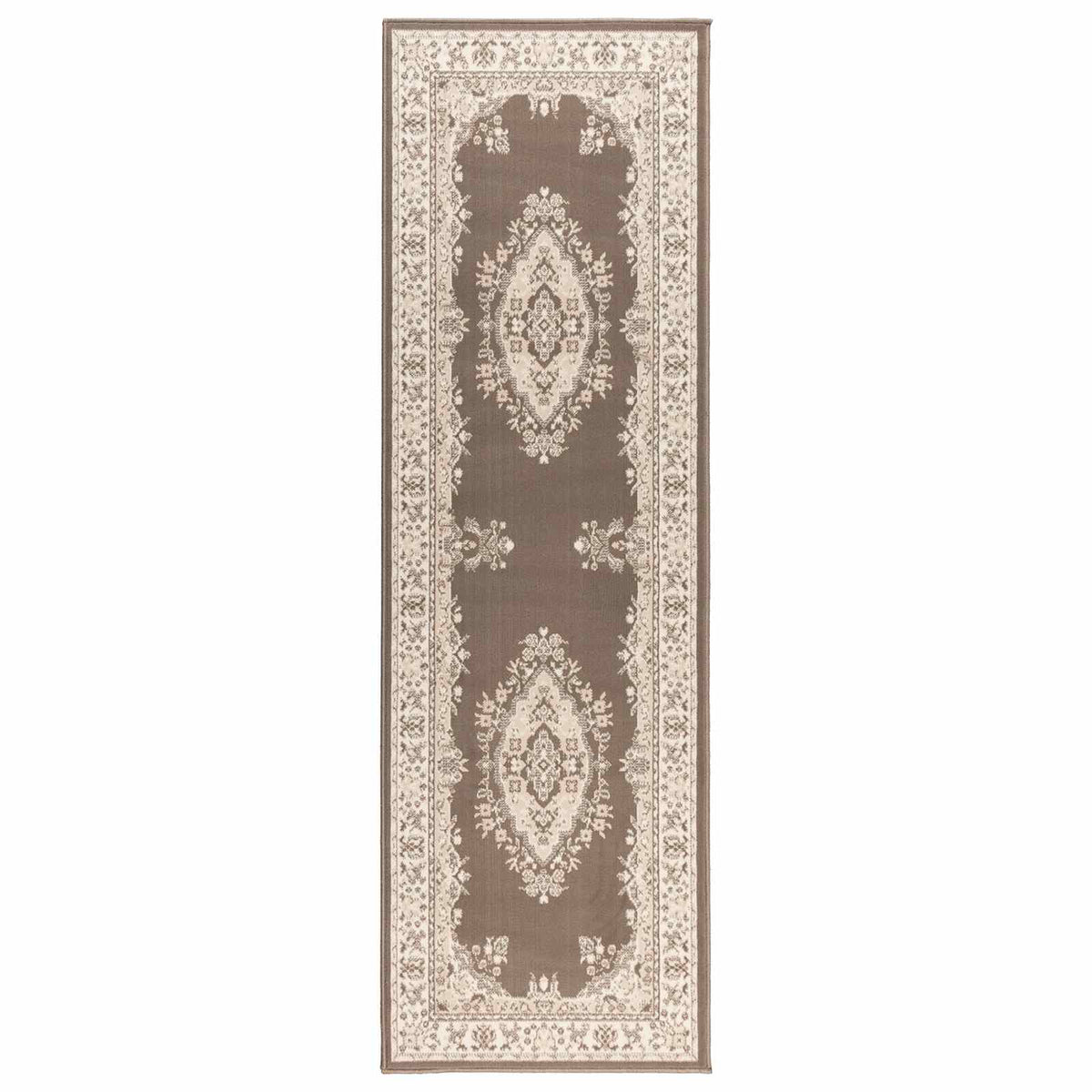 Runner Rug FLORNES Woven Taupe PP 7 mm