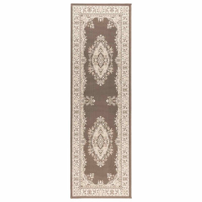 Runner Rug FLORNES Woven Taupe PP 7 mm