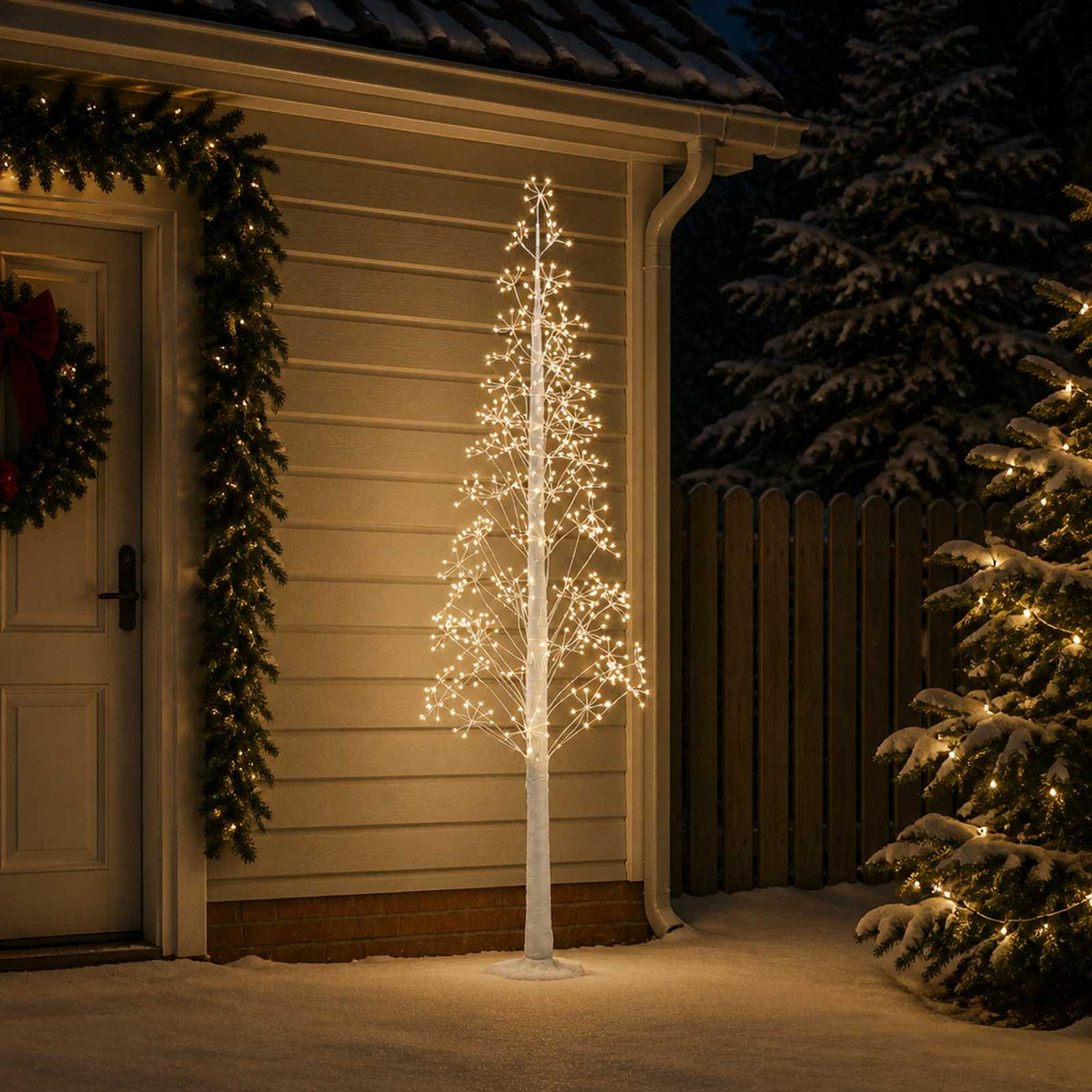 Starburst Christmas Tree White 25 x 25 x 240 cm Plastic