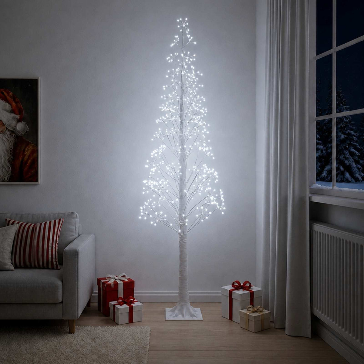 Starburst Christmas Tree White 25 x 25 x 240 cm Plastic