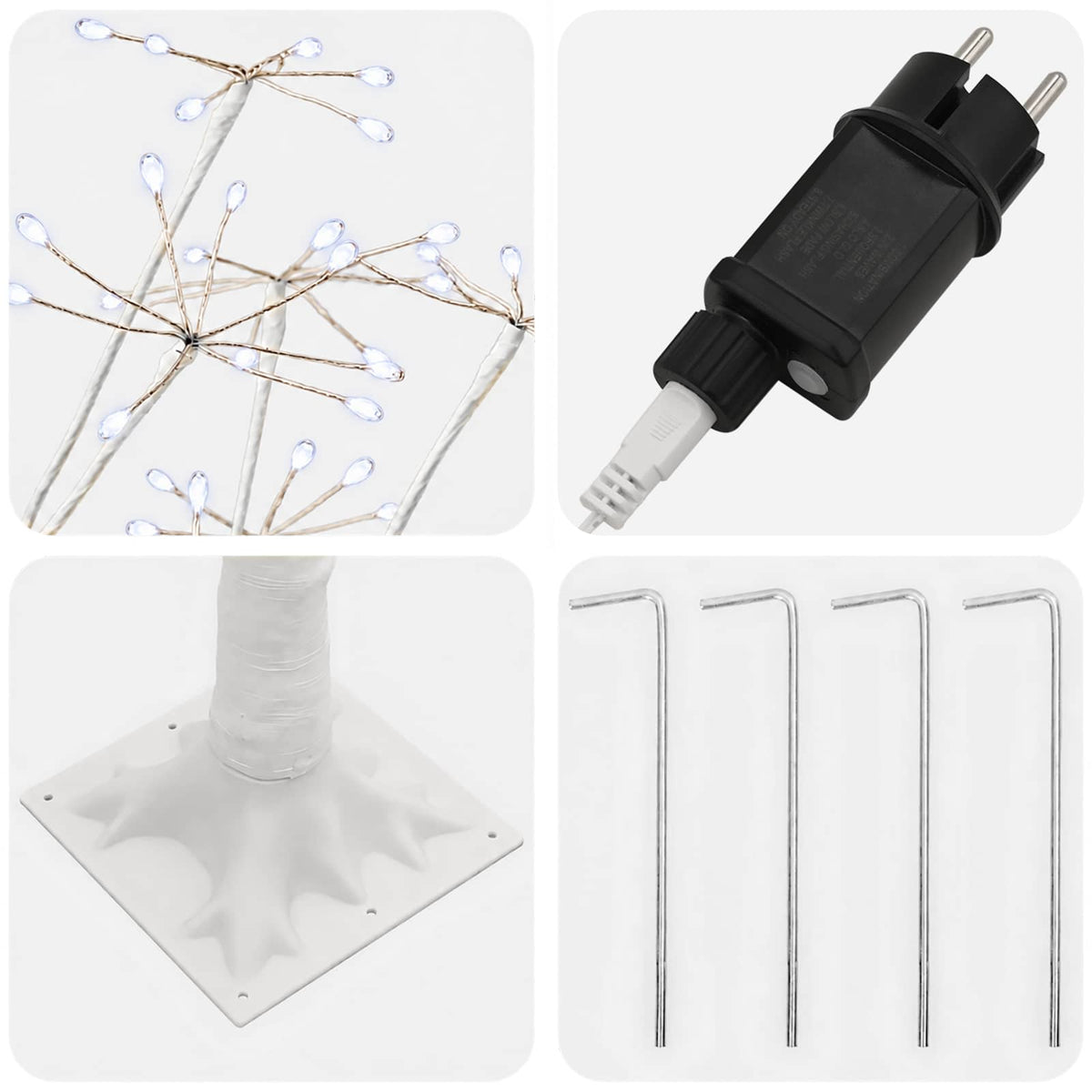 Starburst Christmas Tree White 25 x 25 x 240 cm Plastic