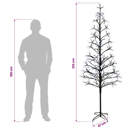 LED String Christmas Tree Black 47 x 210 cm Steel 228 LEDs