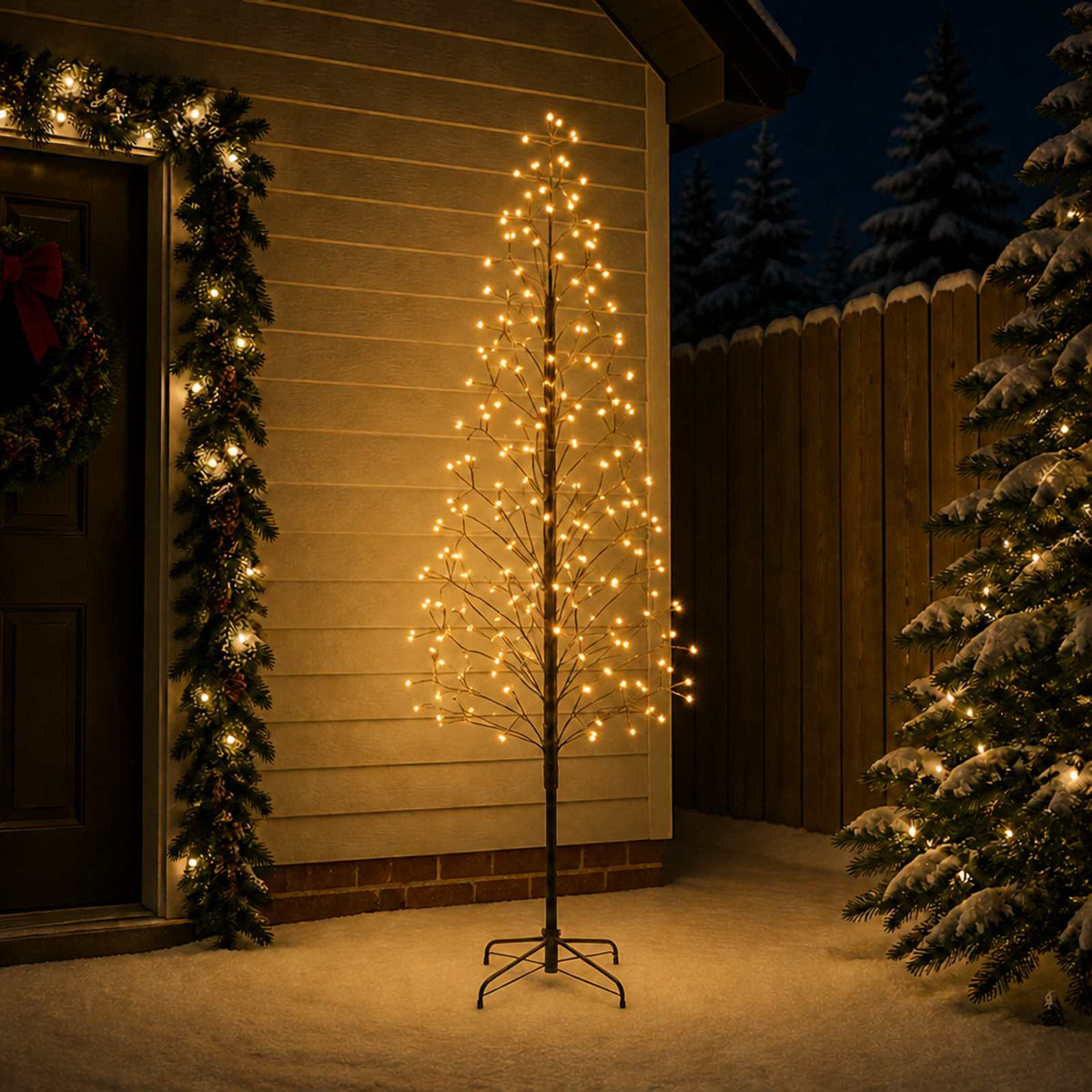 LED String Christmas Tree Black 240 cm Steel 268 LEDs
