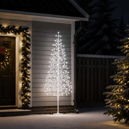 LED String Christmas Tree White 47 x 240 cm Steel 268 LEDs