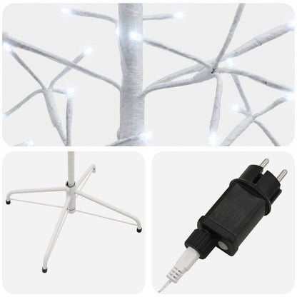 LED String Christmas Tree White 47 x 240 cm Steel 268 LEDs