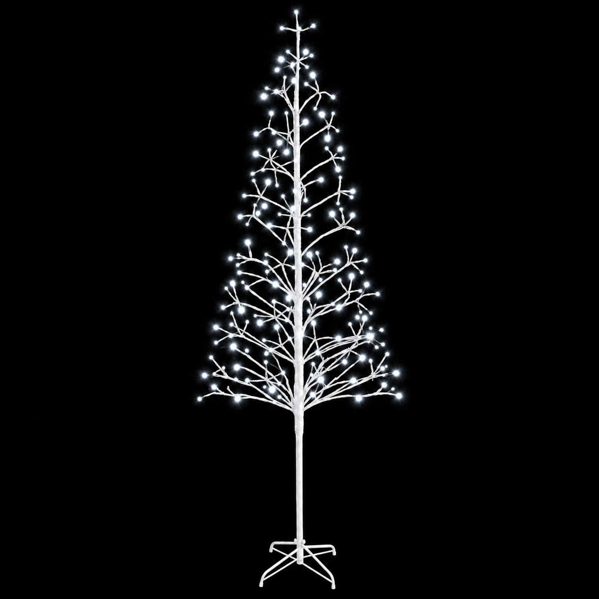 LED String Christmas Tree White 47 x 240 cm Steel 268 LEDs