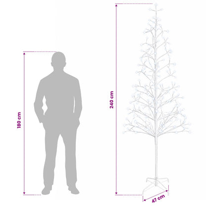 LED String Christmas Tree White 47 x 240 cm Steel 268 LEDs