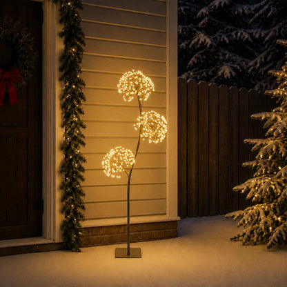 S-Shape LED Christmas Tree Black 18 x 18 x 120 cm Steel