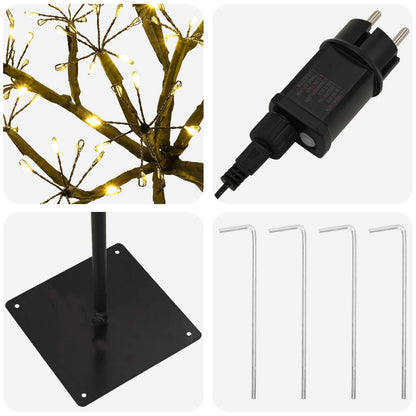 S-Shape LED Christmas Tree Black 18 x 18 x 120 cm Steel
