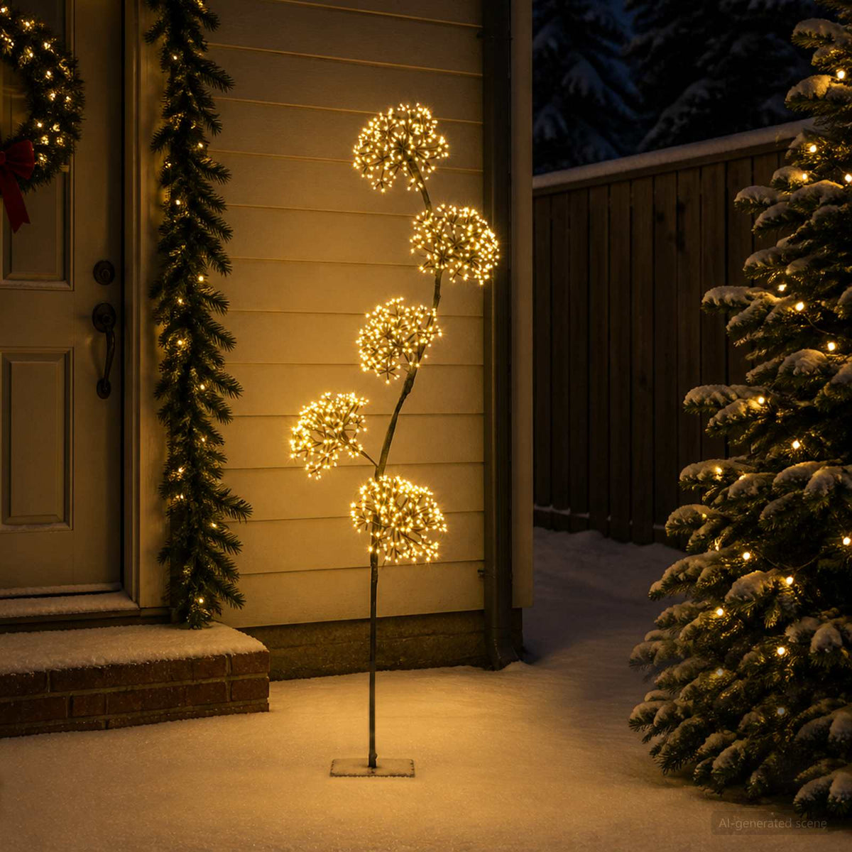 S-Shape LED Christmas Tree Black 20 x 20 x 175 cm Steel