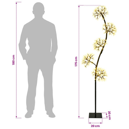 S-Shape LED Christmas Tree Black 20 x 20 x 175 cm Steel