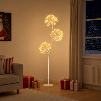 S-Shape LED Christmas Tree White 18 x 18 x 120 cm Steel