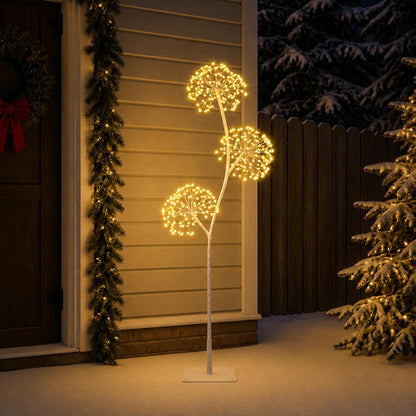 S-Shape LED Christmas Tree White 18 x 18 x 120 cm Steel