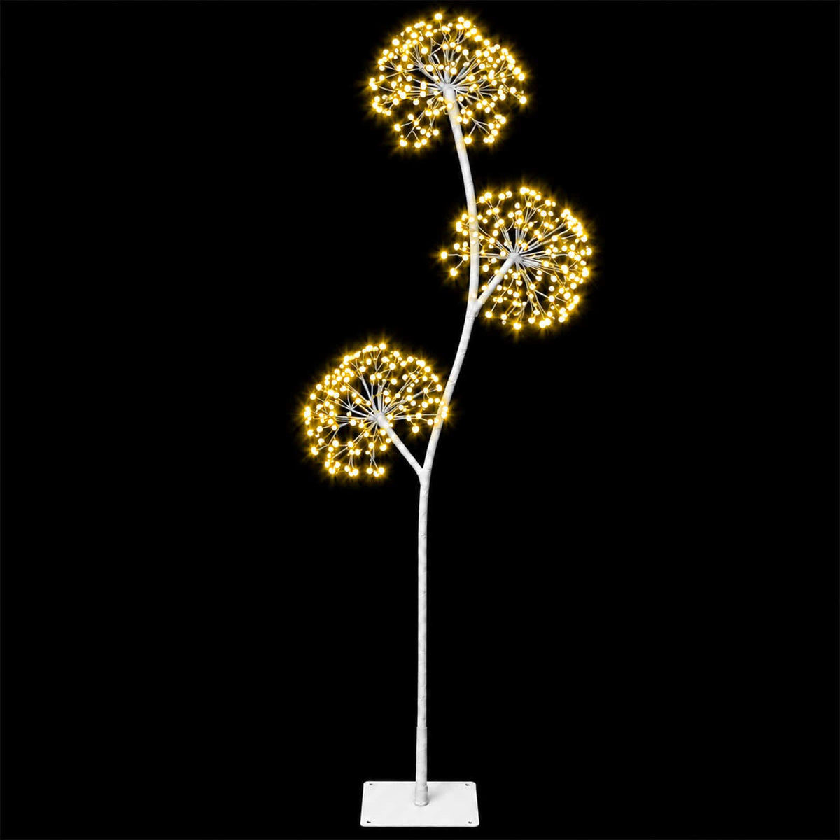 S-Shape LED Christmas Tree White 18 x 18 x 120 cm Steel
