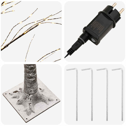 Snow-Covered LED Christmas Tree Brown 25 x 25 x 210 cm Plastic