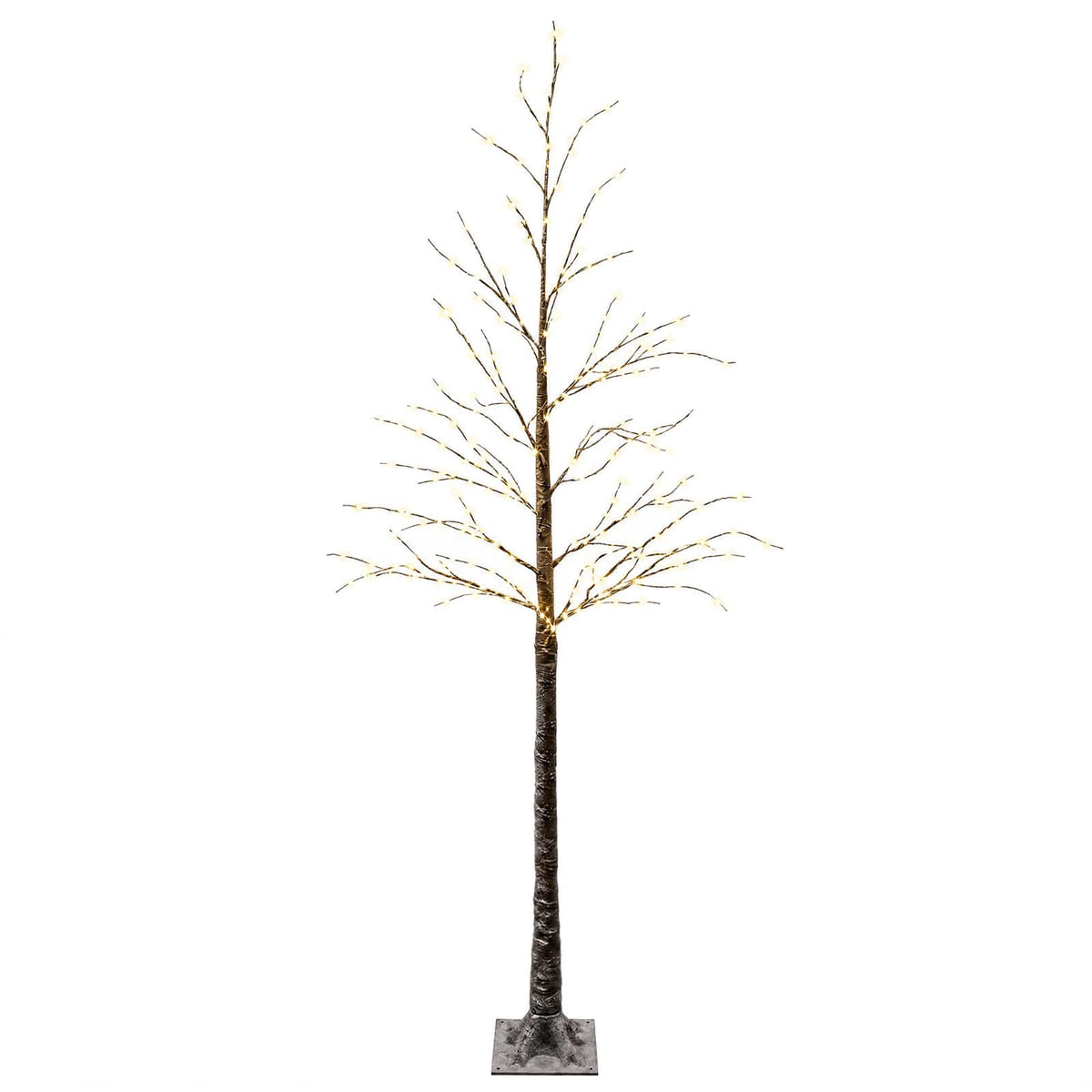 Snow-Covered LED Christmas Tree Brown 25 x 25 x 210 cm Plastic