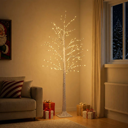 Birch Christmas Tree White 22 x 22 x 180 cm Plastic 319 LEDs