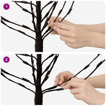 LED Christmas Tree Black 47 x 210 cm Steel 180 LEDs
