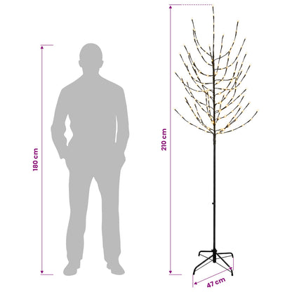 LED Christmas Tree Black 47 x 210 cm Steel 180 LEDs