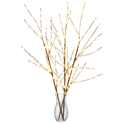 LED Copper Branch Christmas Decoration 3 pcs Brown 62 cm Steel