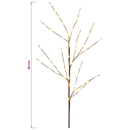 LED Copper Branch Christmas Decoration 3 pcs Brown 62 cm Steel
