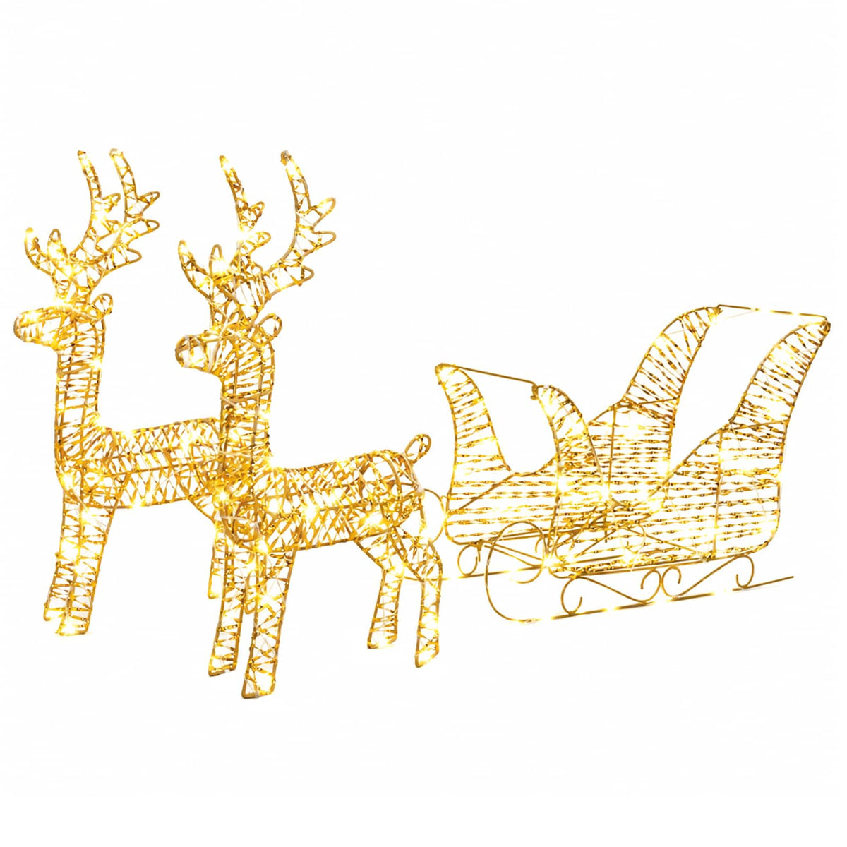Christmas Reindeer with sleigh 5 pcs 240 LEDs Warm White
