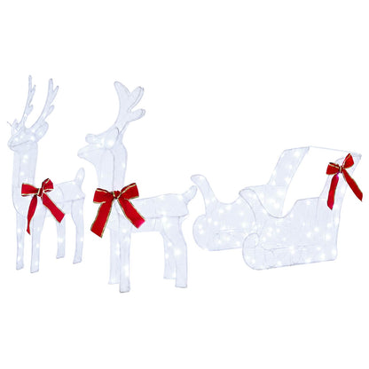 Christmas Reindeer with sleigh 5 pcs 240 LEDs Cold White
