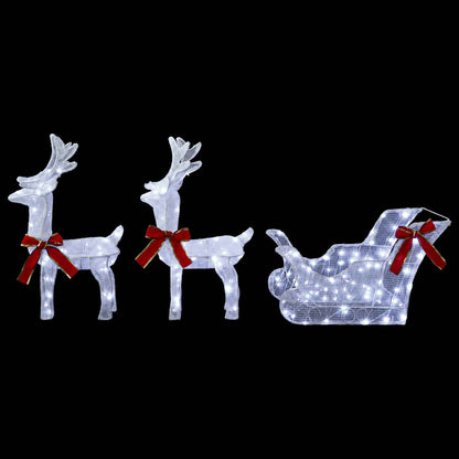 Christmas Reindeer with sleigh 5 pcs 240 LEDs Cold White
