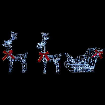 Christmas Reindeer with sleigh 7 pcs 760 LEDs Cold White