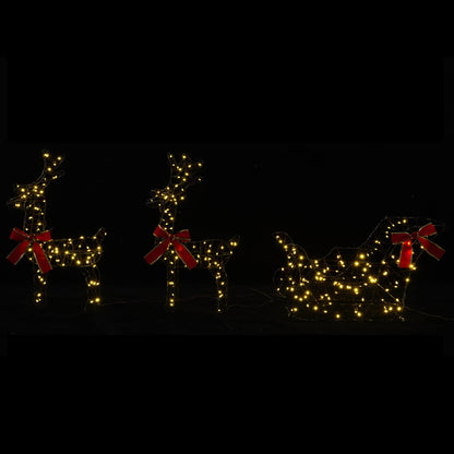 Christmas Reindeer with sleigh 7 pcs 760 LEDs Warm White