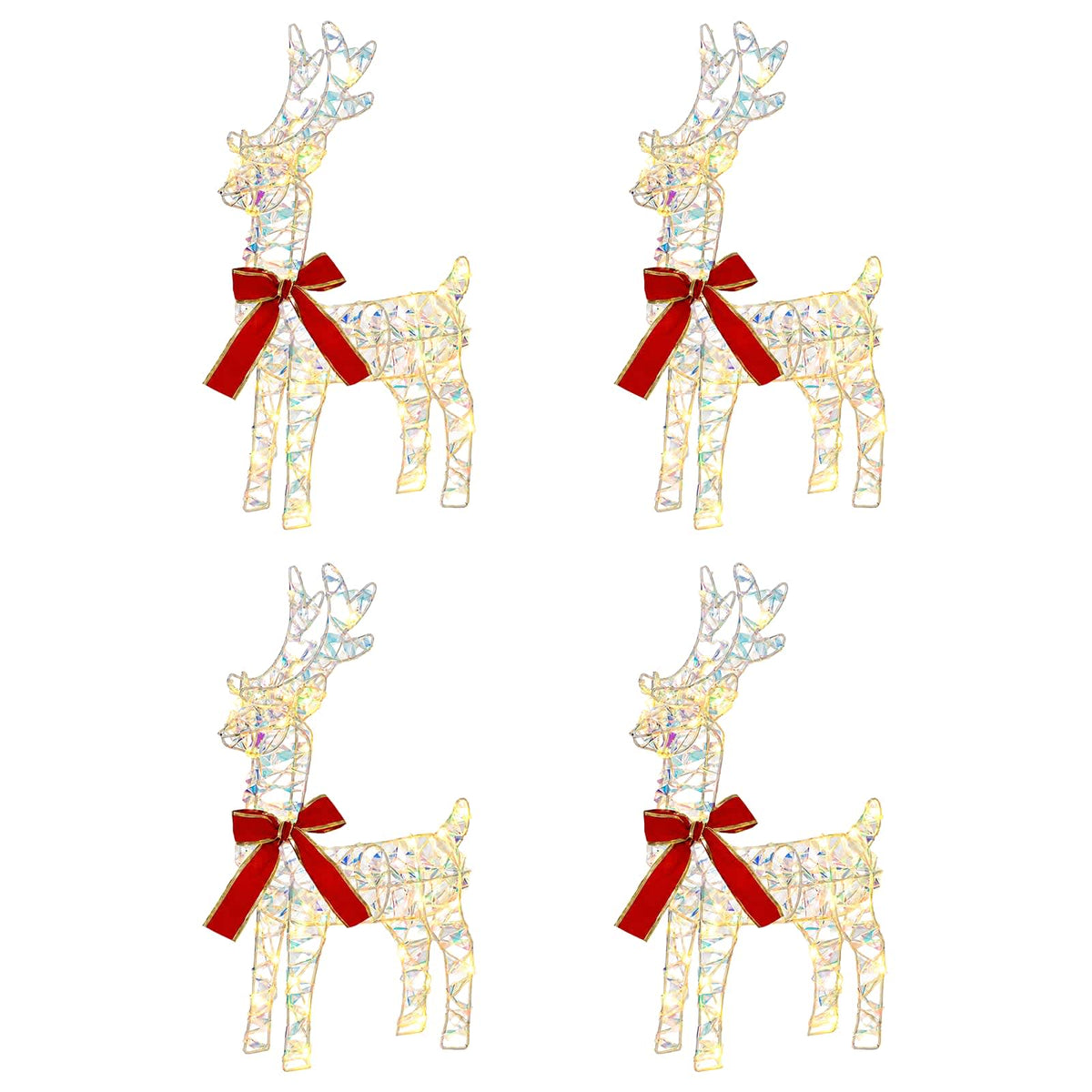 Christmas Reindeer 4 pcs 160 LEDs Warm White 33 x 12 x 55 cm
