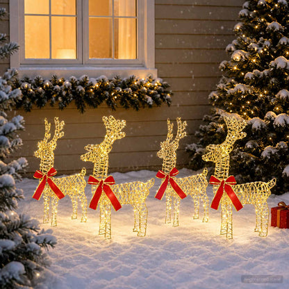 Christmas Reindeer 4 pcs 160 LEDs Warm White 33 x 12 x 55 cm