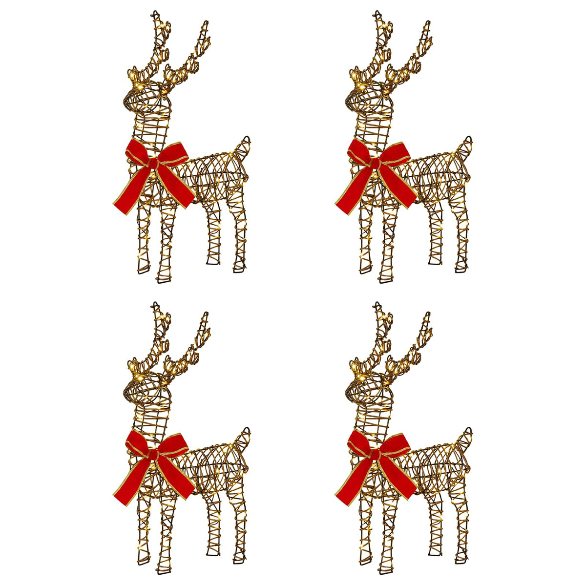 Christmas Reindeer 4 pcs 160 LEDs Warm White