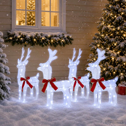 Christmas Reindeer 4 pcs 160 LEDs Cold White