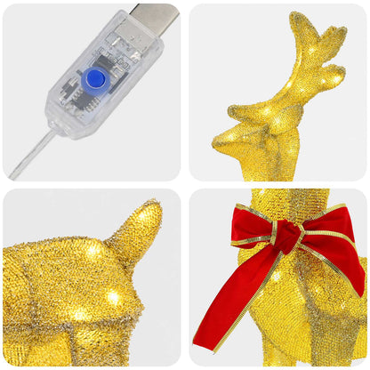 Christmas Reindeer 4 pcs 160 LEDs Warm White