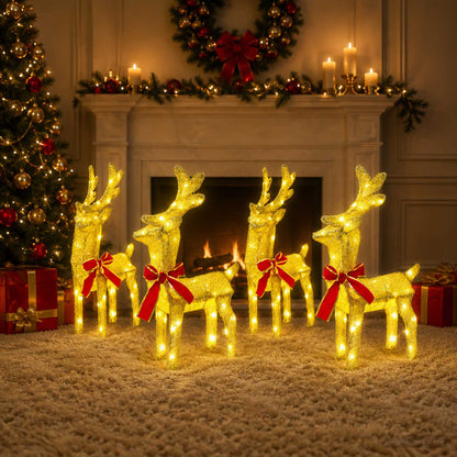Christmas Reindeer 4 pcs 160 LEDs Warm White