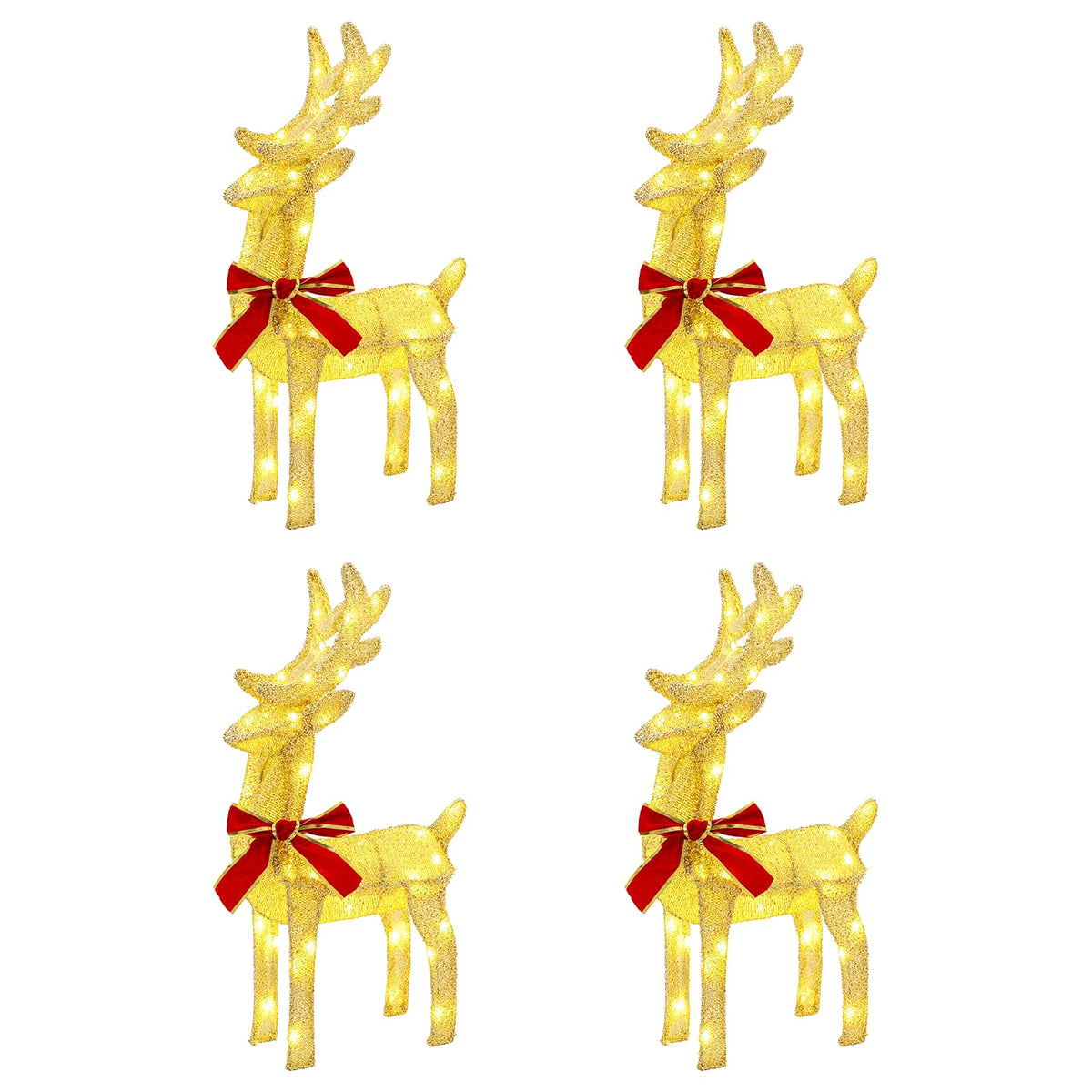Christmas Reindeer 4 pcs 160 LEDs Warm White