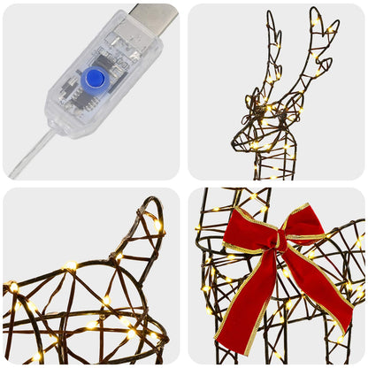 Christmas Reindeer 4 pcs 360 LEDs Warm White 33 x 12 x 55 cm