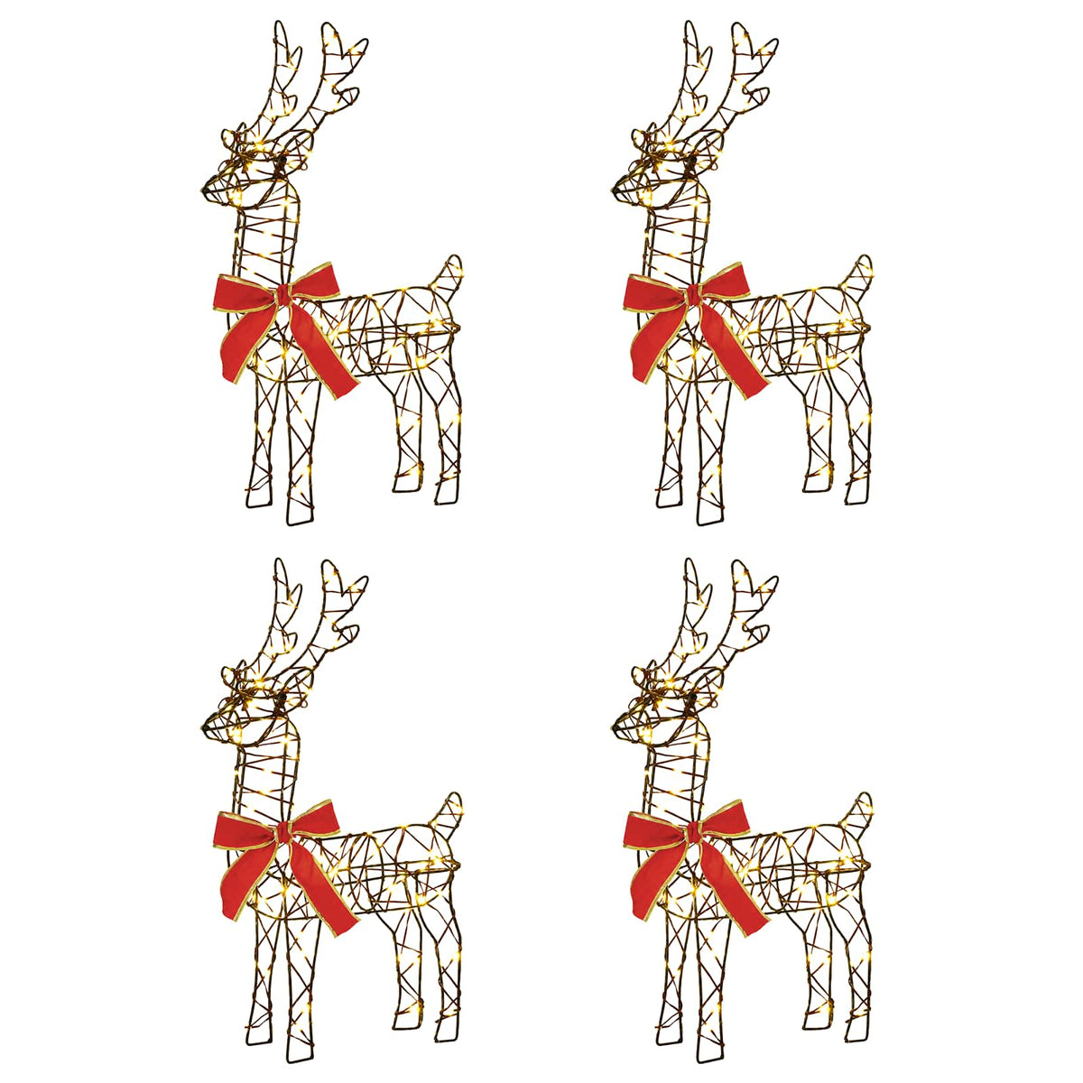 Christmas Reindeer 4 pcs 360 LEDs Warm White 33 x 12 x 55 cm