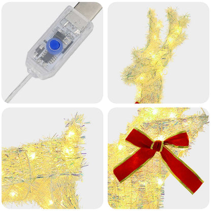 Christmas Reindeer 4 pcs 160 LEDs Warm White 33 x 12 x 55 cm