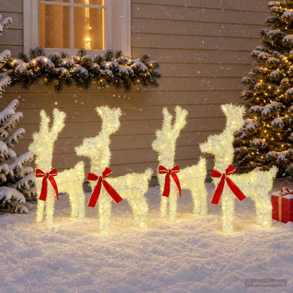 Christmas Reindeer 4 pcs 160 LEDs Warm White 33 x 12 x 55 cm