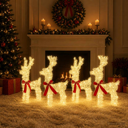 Christmas Reindeer 4 pcs 160 LEDs Warm White 33 x 12 x 55 cm