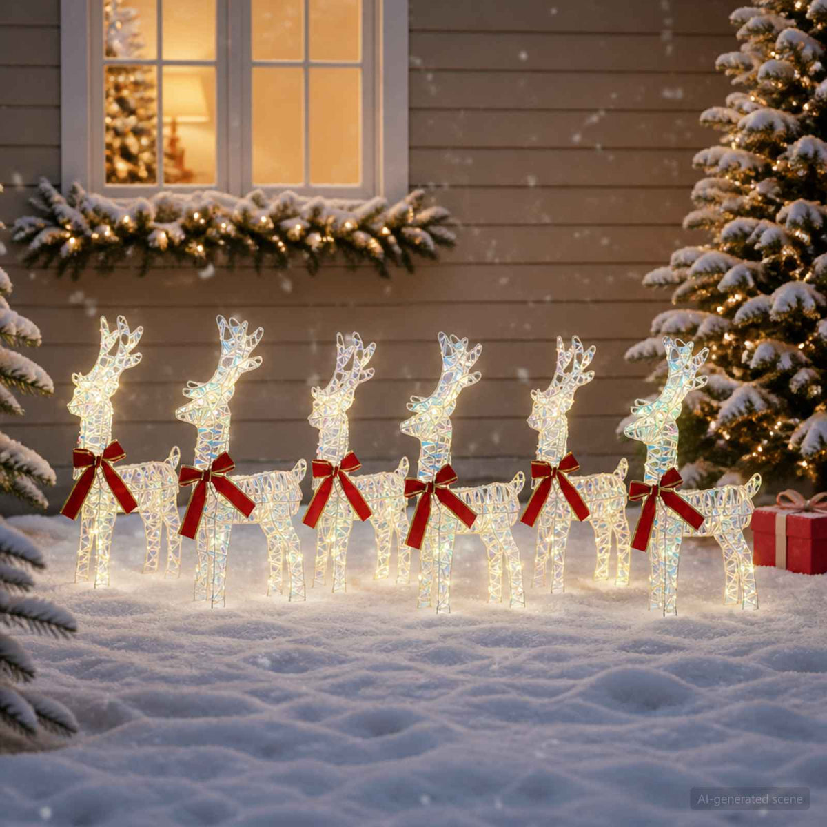 Christmas Reindeer 6 pcs 160 LEDs Warm White 33 x 12 x 55 cm