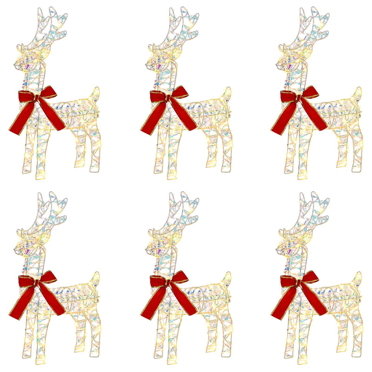 Christmas Reindeer 6 pcs 160 LEDs Warm White 33 x 12 x 55 cm