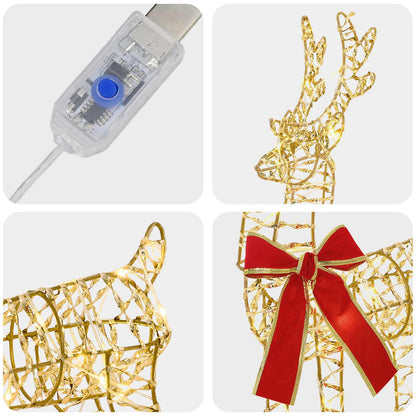 Christmas Reindeer 6 pcs 160 LEDs Warm White 33 x 12 x 55 cm