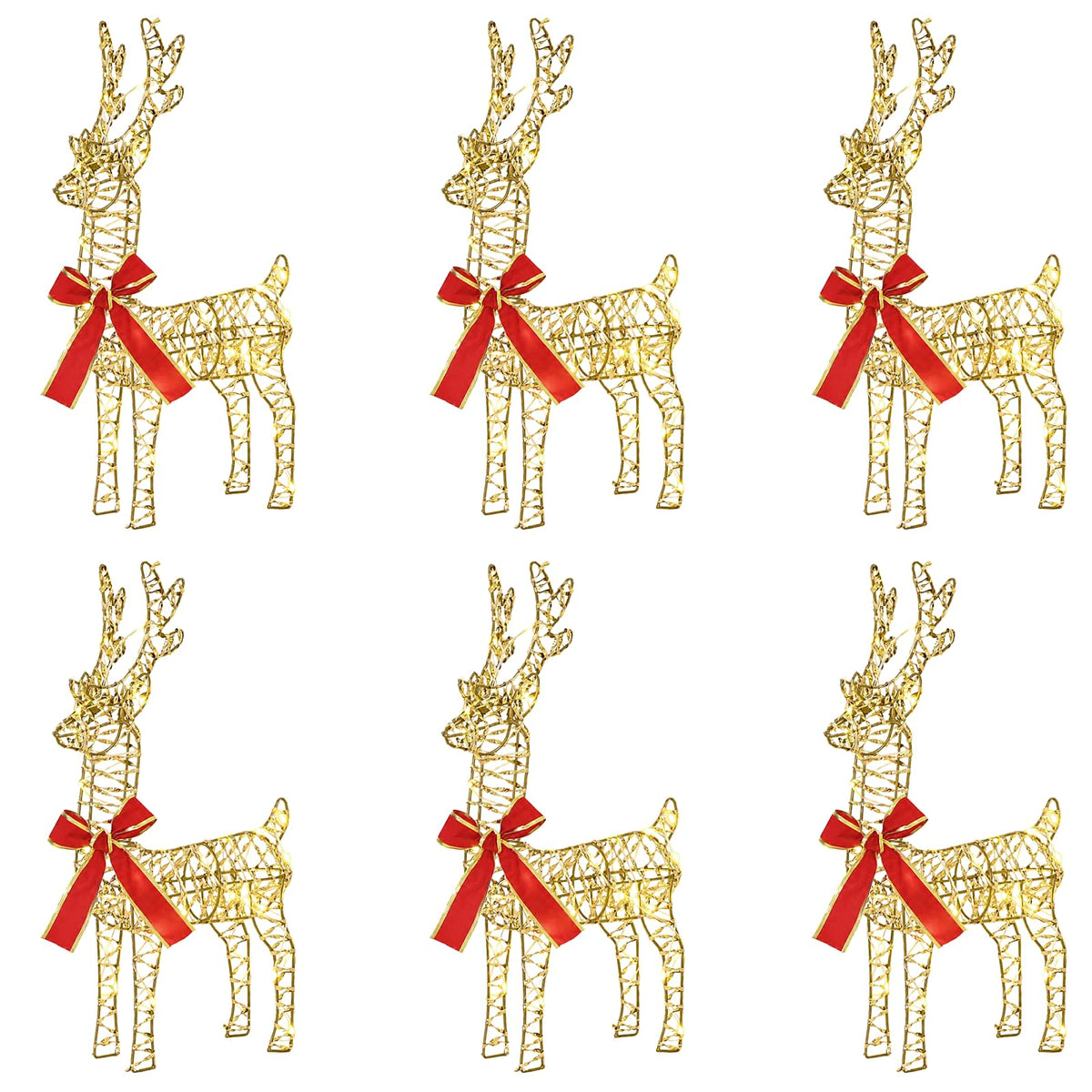 Christmas Reindeer 6 pcs 160 LEDs Warm White 33 x 12 x 55 cm