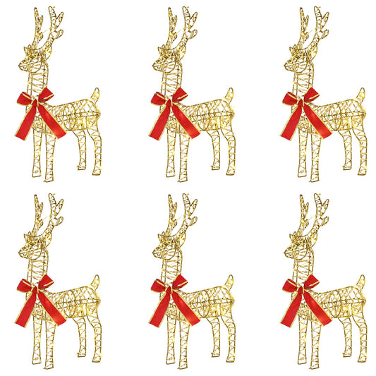 Christmas Reindeer 6 pcs 160 LEDs Warm White