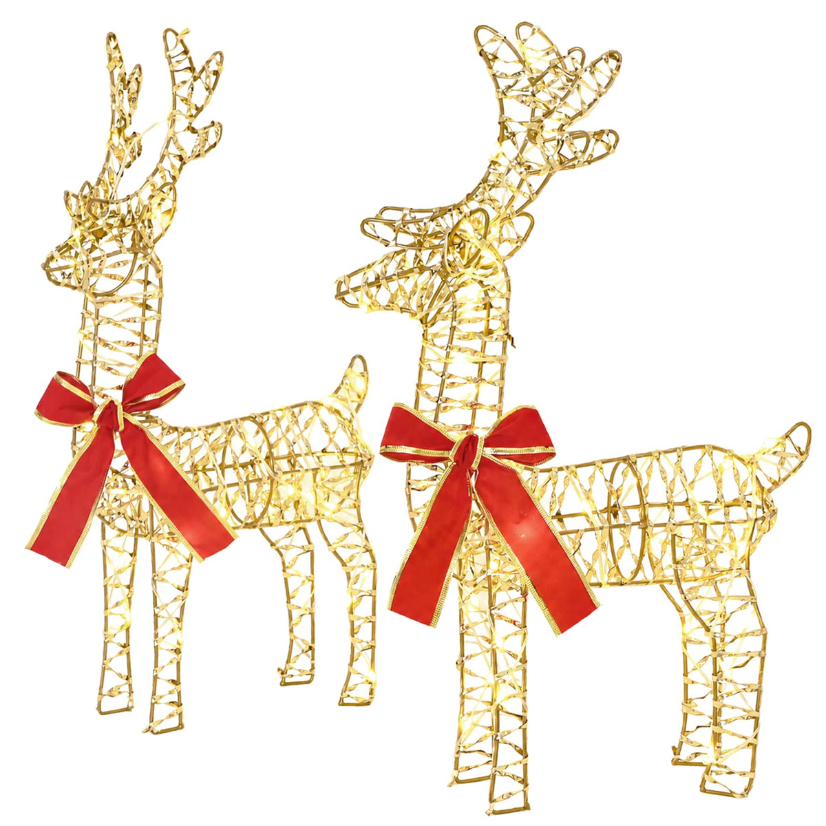 Christmas Reindeer 6 pcs 160 LEDs Warm White 33 x 12 x 55 cm
