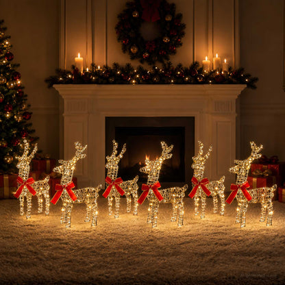 Christmas Reindeer 6 pcs 240 LEDs Warm White